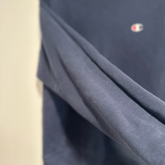 Champion Y2K Sz:XS Reverse Weave Navy Pullover Sweater. Ribbed Center Seam. - Picture 8 of 8